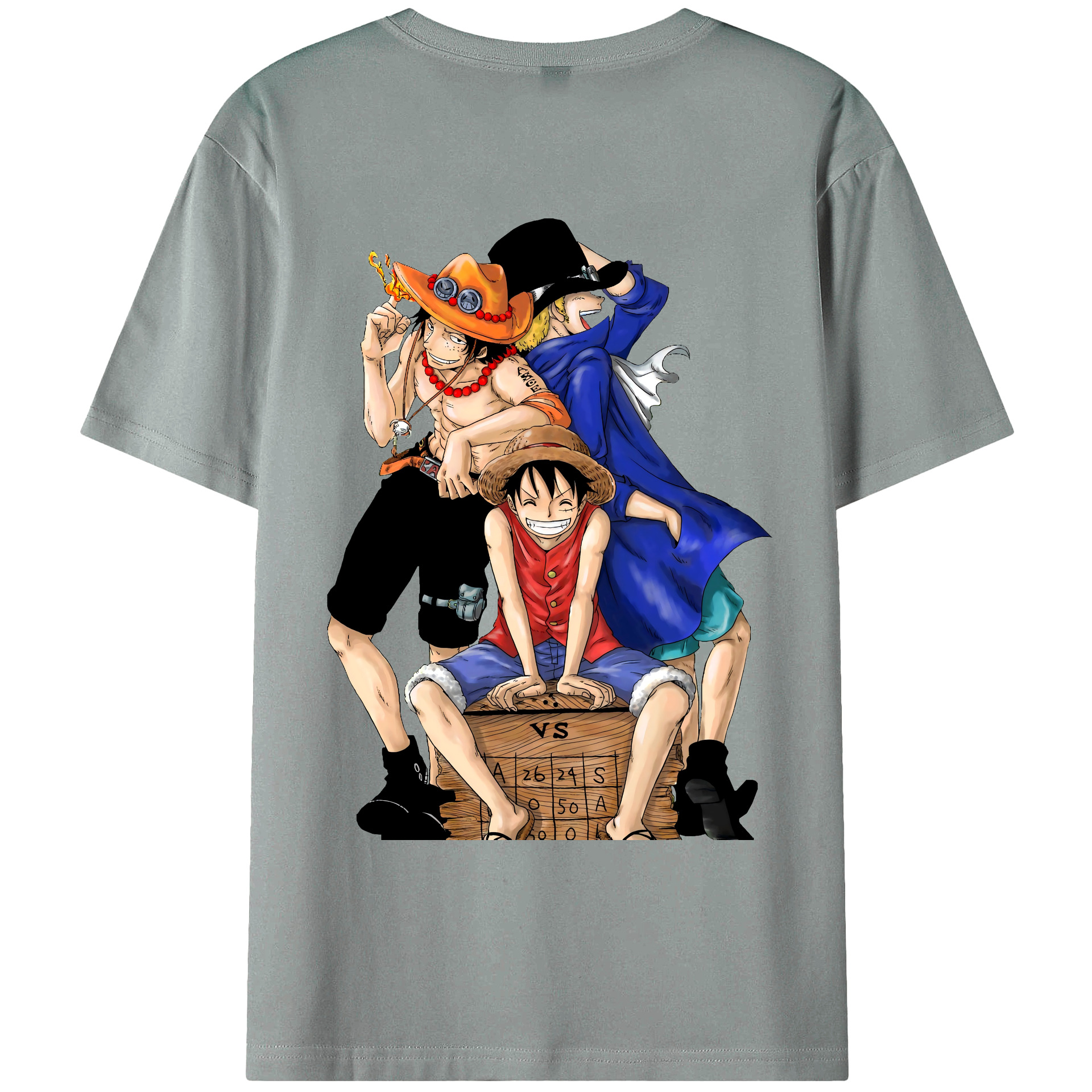 ワンピース モンキー・D・ルフィ ONE PIECE Monkey D. Luffy 綿100％ メンズ半袖Tシャツ（バックプリント） 通気性